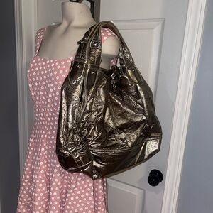 Metallic gold Nine West Women's Handbag y2k purse tote 2000s